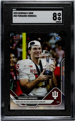 Graded 2025 Topps Bowman U Now Fernando Mendoza #58 Rookie RC Football Card SGC 8 Near Mint (ONLINE ORDER ONLY)