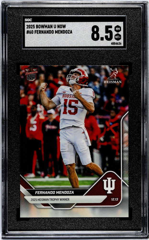 Graded 2025 Topps Bowman U Now Fernando Mendoza #60 Rookie RC Football Card SGC 8.5 Near Mint+ (ONLINE ORDER ONLY)