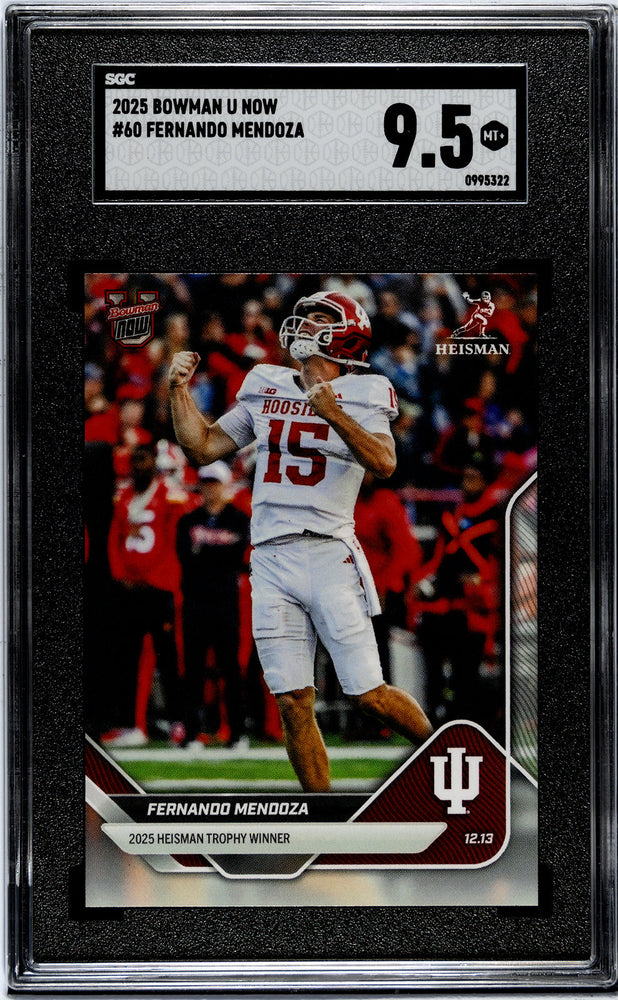 Graded 2025 Topps Bowman U Now Fernando Mendoza #60 Rookie RC Football Card SGC 9.5 Mint+ (ONLINE ORDER ONLY)