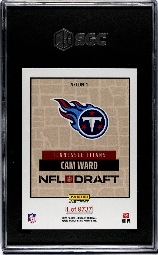 Graded 2025 Panini Instant Cam Ward #NFLDN1 NFL Draft Night Rookie RC Football Card SGC 10 Gem Mint (ONLINE ORDER ONLY)
