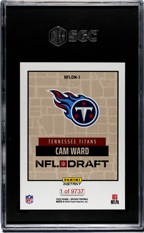 Graded 2025 Panini Instant Cam Ward #NFLDN1 NFL Draft Night Rookie RC Football Card SGC 10 Gem Mint (ONLINE ORDER ONLY)