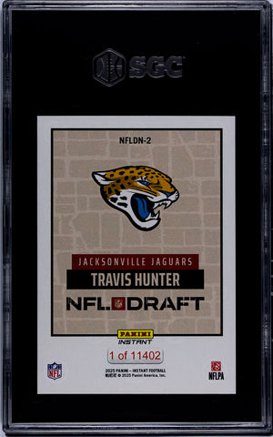Graded 2025 Panini Instant Travis Hunter #NFLDN2 NFL Draft Night Rookie RC Football Card SGC 10 Gem Mint (ONLINE ORDER ONLY)