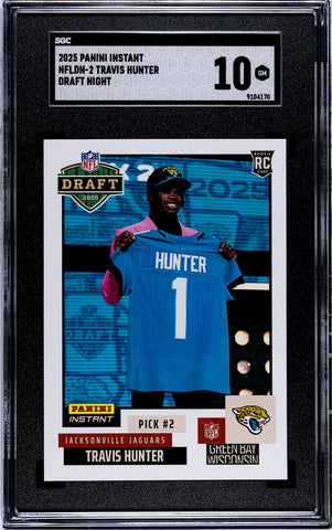 Graded 2025 Panini Instant Travis Hunter #NFLDN2 NFL Draft Night Rookie RC Football Card SGC 10 Gem Mint (ONLINE ORDER ONLY)