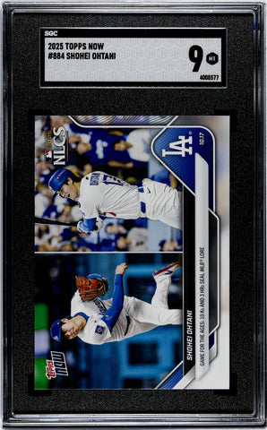 Graded 2025 Topps Now Shohei Ohtani #884 Baseball Card SGC 9 Mint (ONLINE ORDER ONLY)