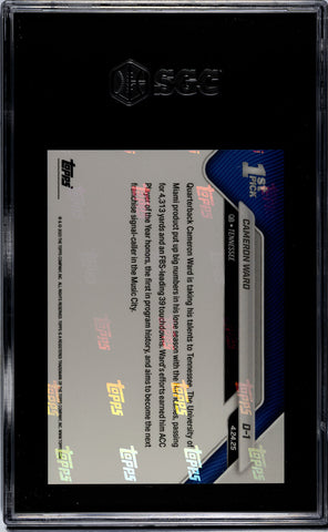Graded 2025 Topps Now Cam Ward #D1 1st University of Miami QB Drafted Number 1 Since '87 Rookie RC Football Card SGC 10 Gem Mint (ONLINE ORDER ONLY)