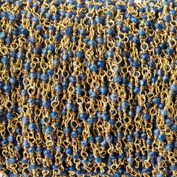 2mm Iolite micro faceted rondelle Vermeil Chain by the foot 46 beads AAA (ONLINE ORDER ONLY)