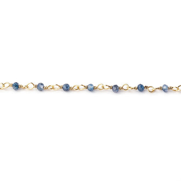 2mm Iolite micro faceted rondelle Vermeil Chain by the foot 46 beads AAA (ONLINE ORDER ONLY)