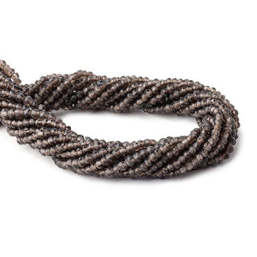 4mm Smoky Quartz Faceted Rondelles 13.5 inch 135 beads with 1mm Large Hole (ONLINE ORDER ONLY)