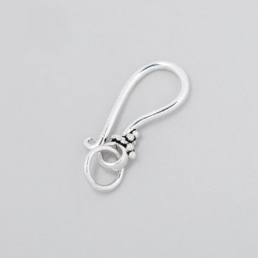 20.5mm Antiqued Sterling Silver Sheperd Hook Miligrain Design 1 finding (ONLINE ORDER ONLY)