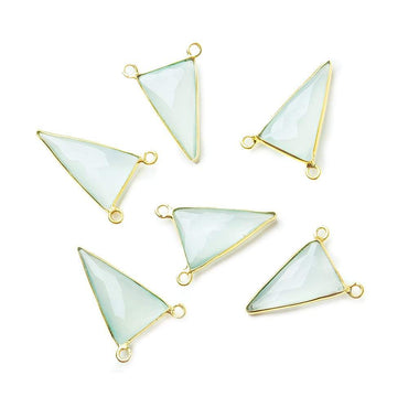 20.5x12mm Vermeil Bezel Sea Green Chalcedony Triangle Connector 1 piece (ONLINE ORDER ONLY)