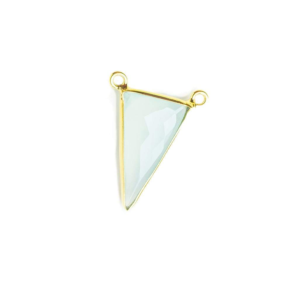 20.5x12mm Vermeil Bezel Sea Green Chalcedony Triangle Connector 1 piece (ONLINE ORDER ONLY)