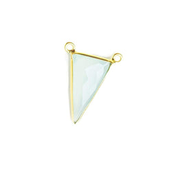 20.5x12mm Vermeil Bezel Sea Green Chalcedony Triangle Connector 1 piece (ONLINE ORDER ONLY)