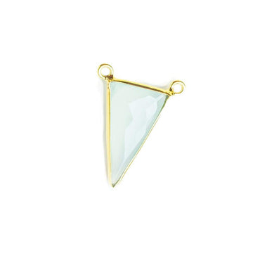 20.5x12mm Vermeil Bezel Sea Green Chalcedony Triangle Connector 1 piece (ONLINE ORDER ONLY)