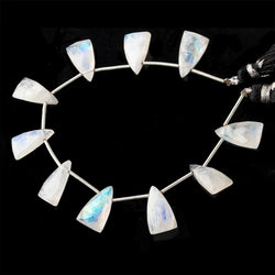 14.5x9mm Rainbow Moonstone faceted triangle points 6 inch 10 beads A (ONLINE ORDER ONLY)