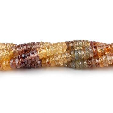 3-5mm Multi Color & Golden Zircon Faceted Heishi 16 inch 245 Beads (ONLINE ORDER ONLY)