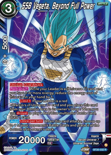 SSB Vegeta, Beyond Full Power (BT20-032) [Power Absorbed] (ONLINE ORDER ONLY)