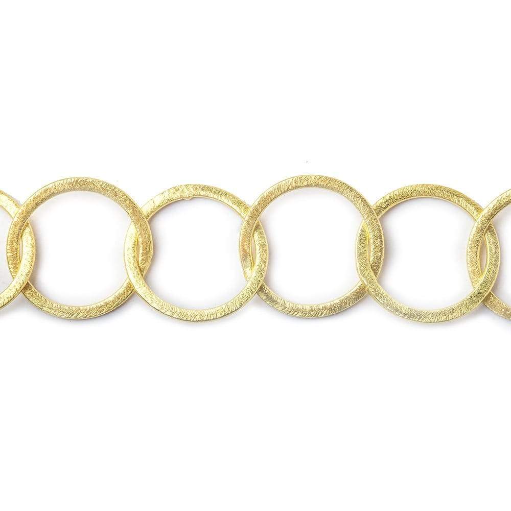 20mm 14kt Gold plated Brushed Round Link Chain by the foot (ONLINE ORDER ONLY)