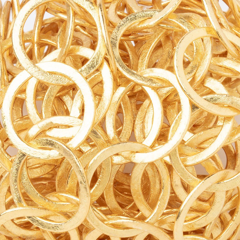 20mm 22kt Gold plated Copper Brushed Round Link Chain (ONLINE ORDER ONLY)