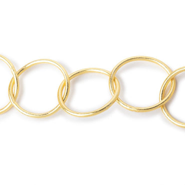 20mm 22kt Gold plated Plain Round Link Chain (ONLINE ORDER ONLY)