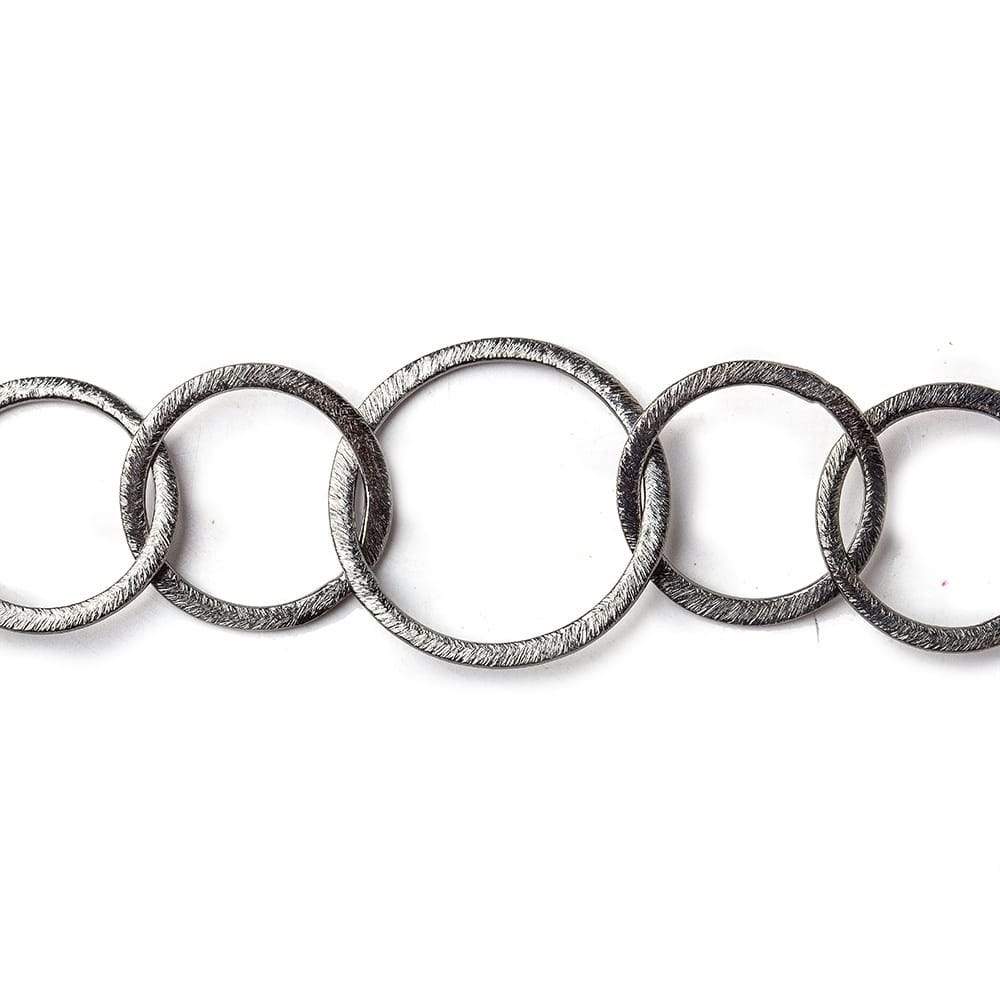 20mm & 26mm Black Gold plated Brushed Round Link Chain by the foot (ONLINE ORDER ONLY)