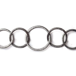 20mm & 26mm Black Gold plated Brushed Round Link Chain by the foot (ONLINE ORDER ONLY)