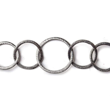 20mm & 26mm Black Gold plated Brushed Round Link Chain by the foot (ONLINE ORDER ONLY)