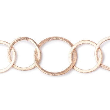 20mm and 26mm Rose Gold plated Brushed Round Link Chain (ONLINE ORDER ONLY)