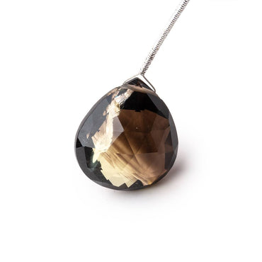 20mm Bi Color Quartz Faceted Heart 1 Focal Bead (ONLINE ORDER ONLY)