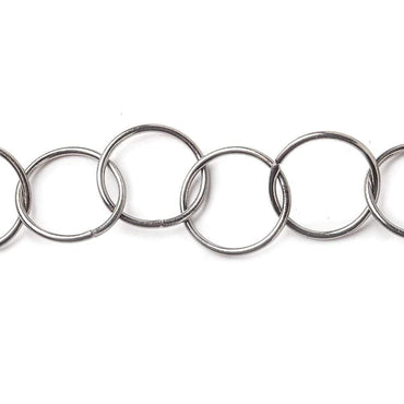 20mm Black Gold plated Plain Round Link Chain by the foot (ONLINE ORDER ONLY)