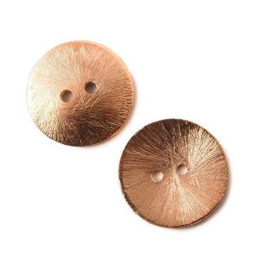20mm Copper Button Brushed Disc, 6 Pcs (ONLINE ORDER ONLY)