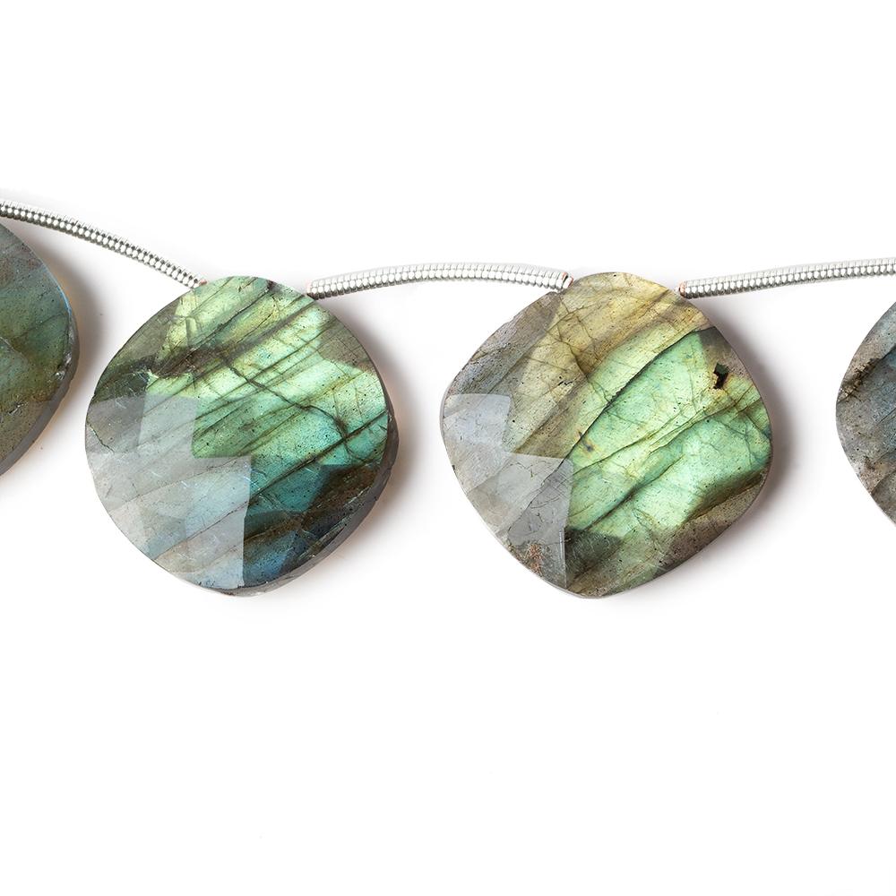 20mm Labradorite top drilled faceted pillow beads 7.5 inch 8 pieces (ONLINE ORDER ONLY)