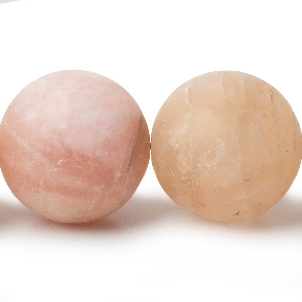 20mm Matte Morganite (Pink Beryl) plain round beads 16 inch 21 pieces A (ONLINE ORDER ONLY)