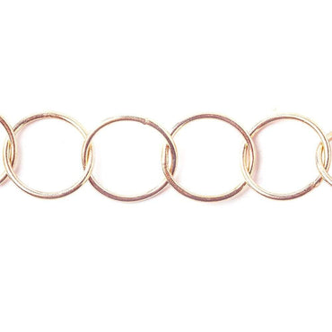20mm Rose Gold plated Plain Round Link Chain (ONLINE ORDER ONLY)