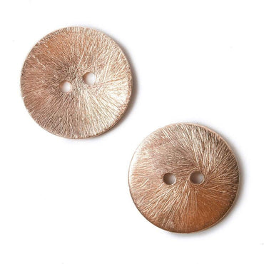 20mm Rose Gold Round Button Brushed 6 Pcs (ONLINE ORDER ONLY)