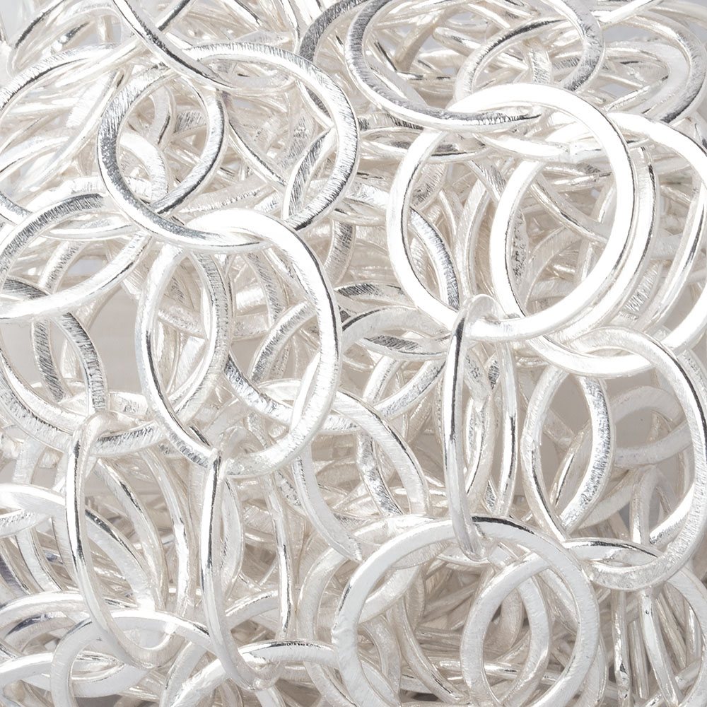 20mm Silver plated Brushed Round Link Chain by the foot (ONLINE ORDER ONLY)