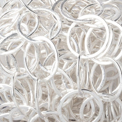 20mm Silver plated Brushed Round Link Chain by the foot (ONLINE ORDER ONLY)