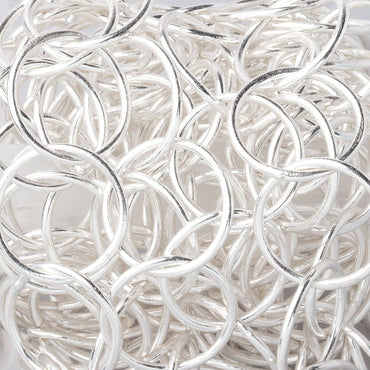 20mm Silver plated Plain Round Link Chain by the foot (ONLINE ORDER ONLY)