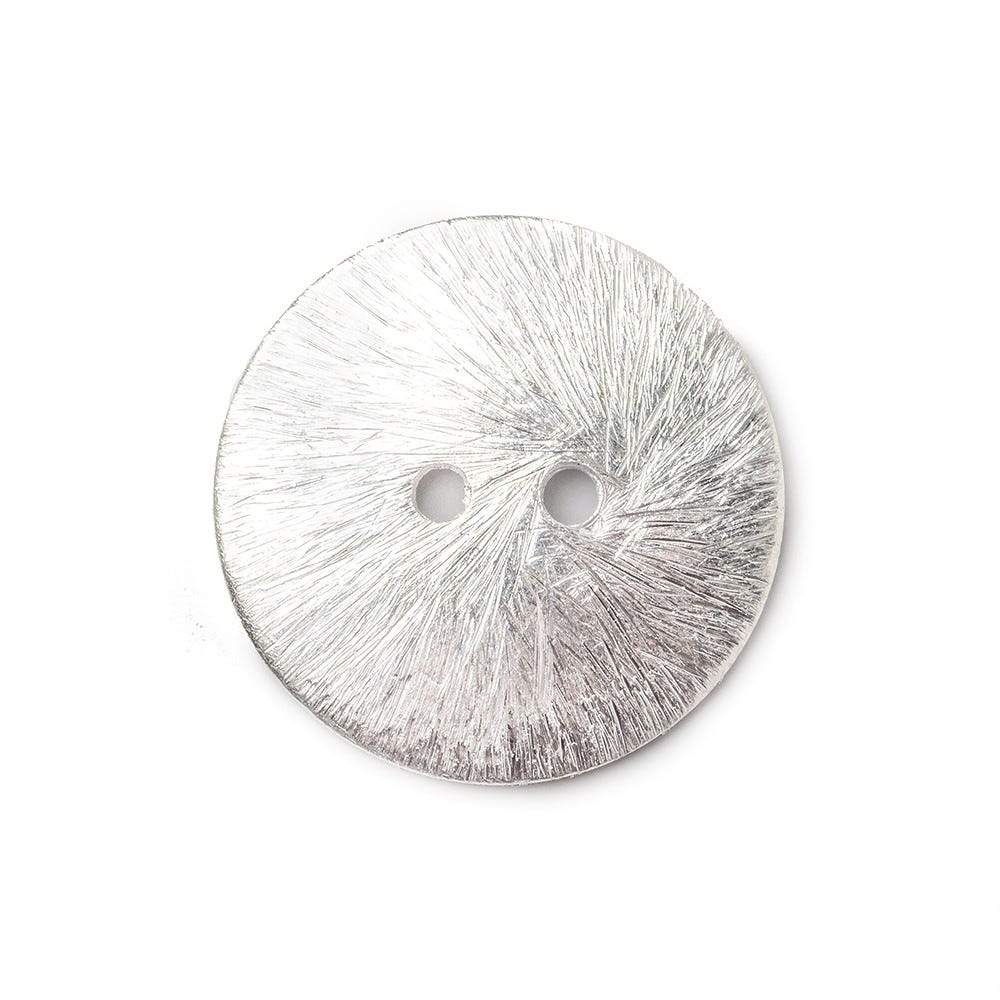20mm Silver plated Round Button Brushed, 6 pieces (ONLINE ORDER ONLY)
