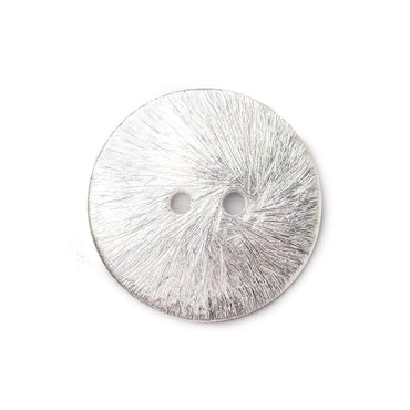 20mm Silver plated Round Button Brushed, 6 pieces (ONLINE ORDER ONLY)