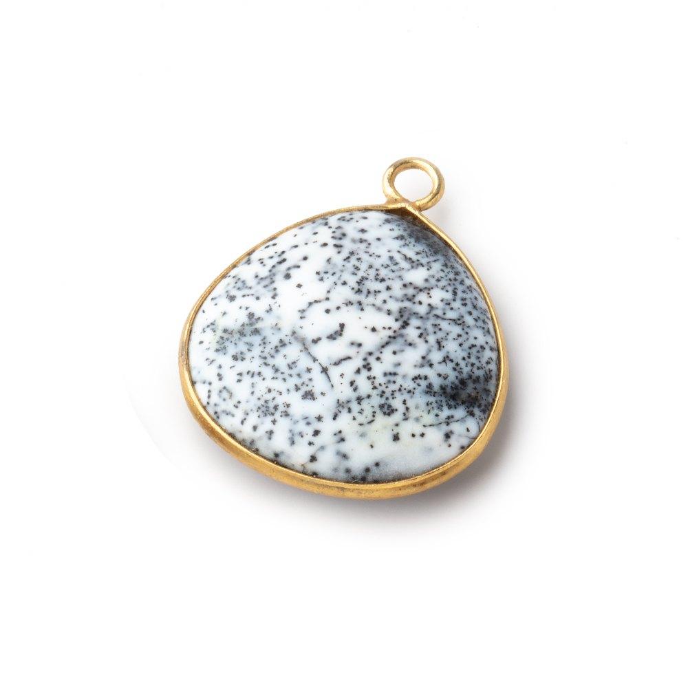 20mm Vermeil Bezel Dendritic Opal Plain Heart Pendant 1 piece (ONLINE ORDER ONLY)