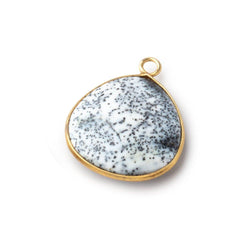 20mm Vermeil Bezel Dendritic Opal Plain Heart Pendant 1 piece (ONLINE ORDER ONLY)