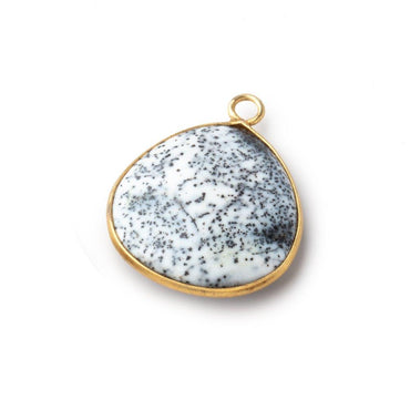 20mm Vermeil Bezel Dendritic Opal Plain Heart Pendant 1 piece (ONLINE ORDER ONLY)