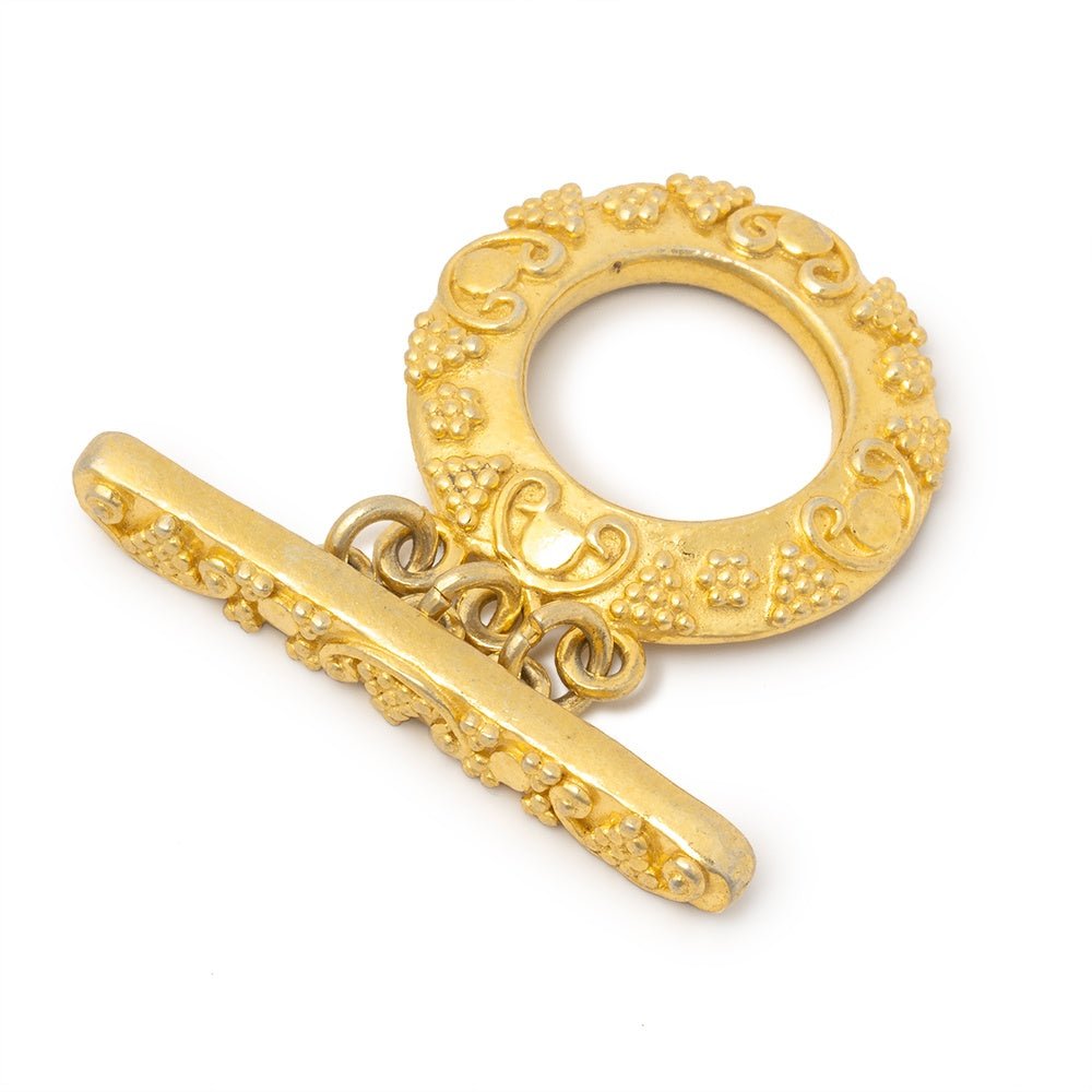 20mm Vermeil Round Triple Strand Toggle 1 piece (ONLINE ORDER ONLY)