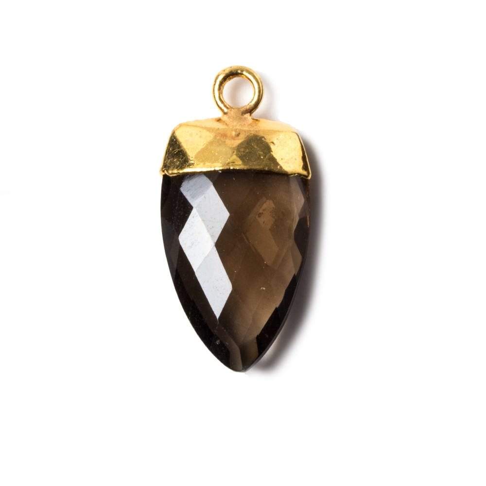 20x10mm Gold Leafed Smoky Quartz faceted Point Pendant 1 piece (ONLINE ORDER ONLY)