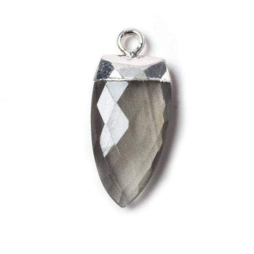 20x10mm Silver Leafed grey Moonstone faceted Point Pendant 1 piece (ONLINE ORDER ONLY)