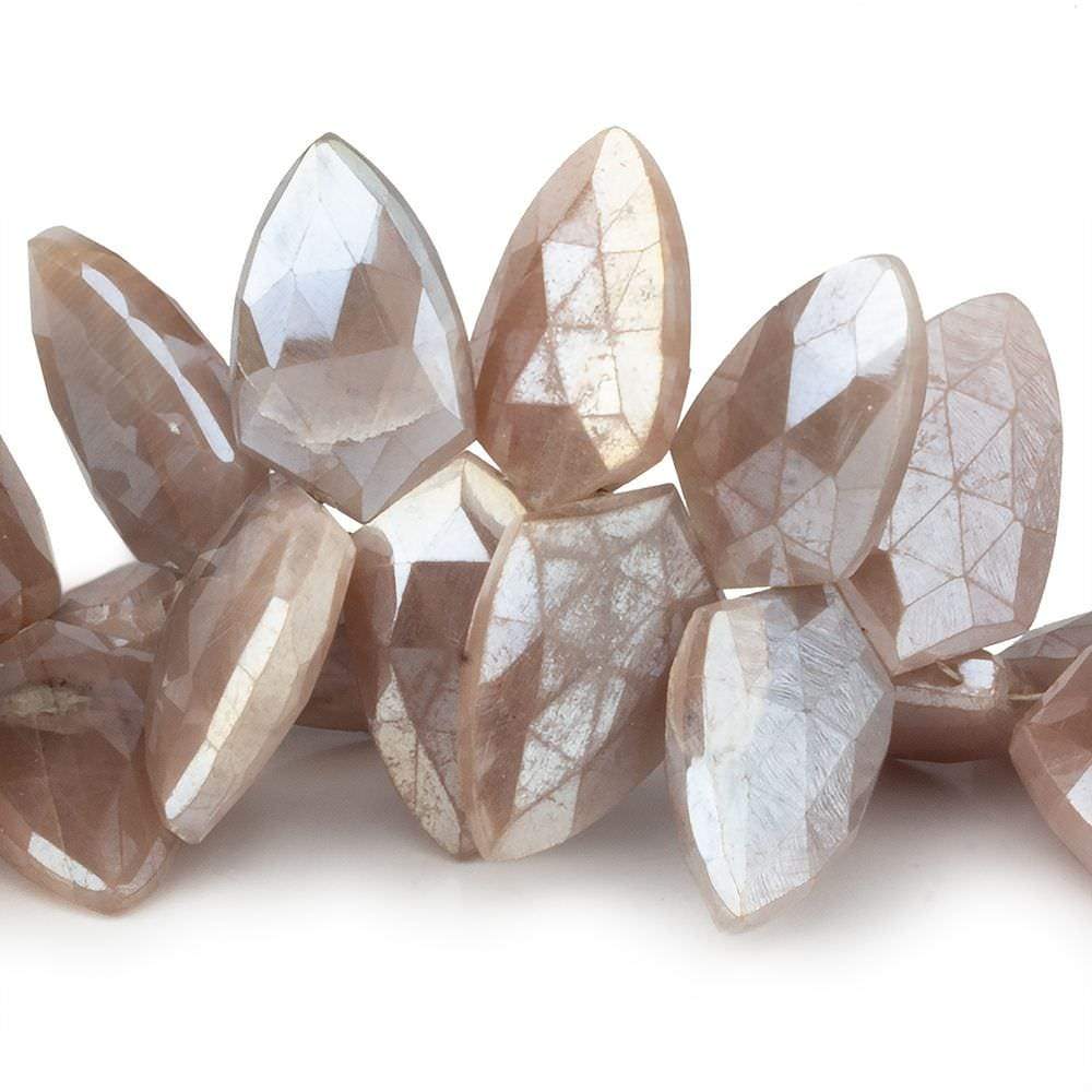 20x12-22x14mm Mystic Chocolate Moonstone Faceted Shields 8 inch 31 beads (ONLINE ORDER ONLY)
