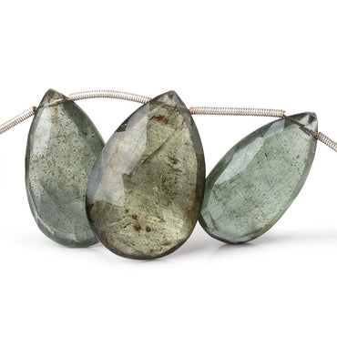 20x12-28x19mm Moss Aquamarine Faceted Pear Beads 8 inch 11 pieces AA (ONLINE ORDER ONLY)