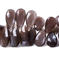 20x12-29x12mm Chocolate Moonstone faceted pear beads 7.5 inch 38 pcs (ONLINE ORDER ONLY)
