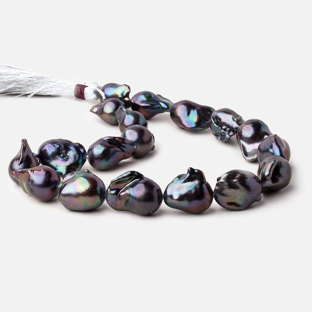 20x13-25.5x16.5mm Peacock Ultra Baroque Freshwater Pearl 16.5 inch 18 pieces AA (ONLINE ORDER ONLY)