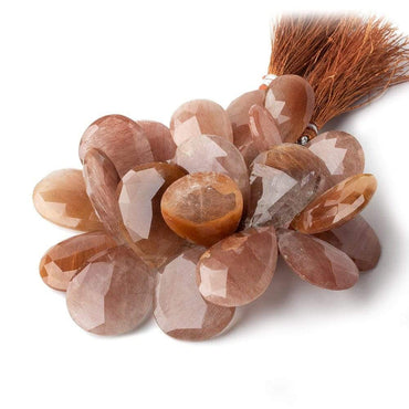 20x13mm - 28x20mm Rutilated Quartz Faceted Pear Briolettes 7.5 inch 27 beads (ONLINE ORDER ONLY)